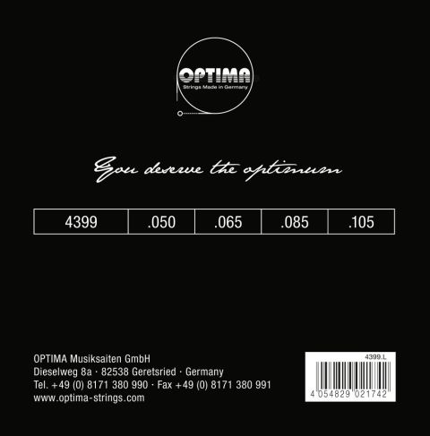 Optima struny pro E-bas Struny-chrom, ovinuté, long scale