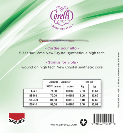 Corelli struny pro violu New Crystal