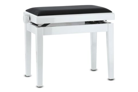 Piano stolička Deluxe Bílý vysoký lesk