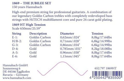 Struna pro klasickou kytaru série 1869 Carbon/Gold HT
