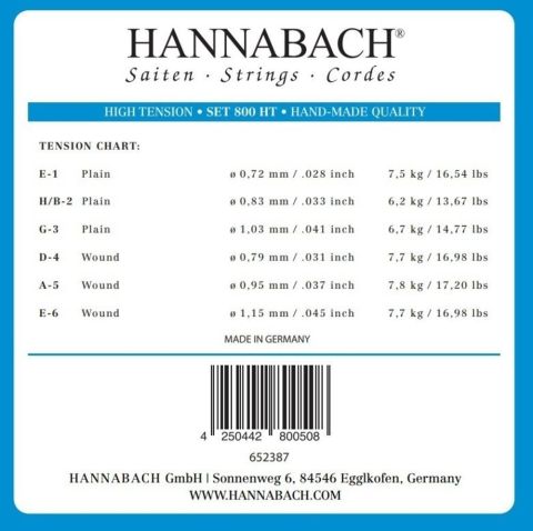 Struny pro Klasickou kytaru Serie 800 High tension Postříbřené