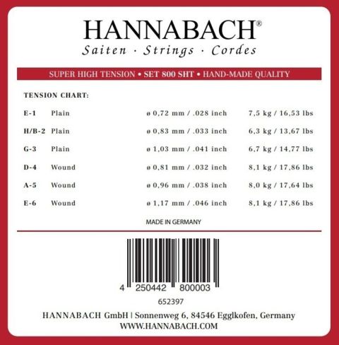 Struny pro Klasickou kytaru Serie 800 Super High Tension Postříbřené