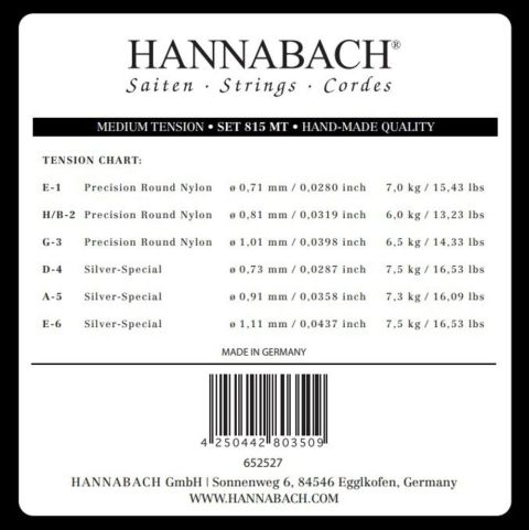 Struny pro klasickou kytaru série 815 Medium tension Silver special