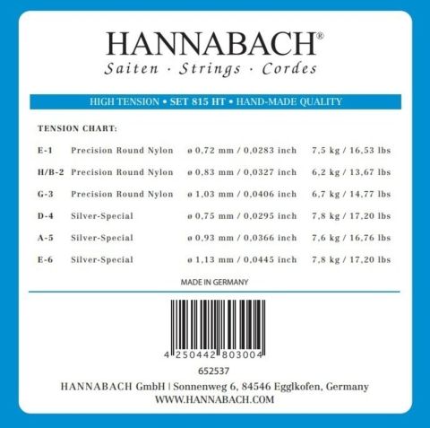 Struny pro klasickou kytaru série 815 High tension Silver special