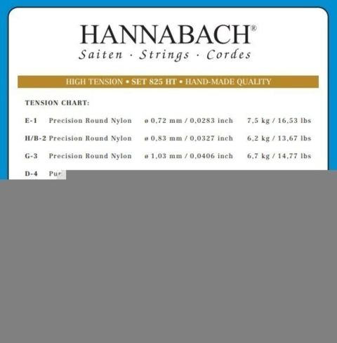 Struna pro klasickou kytaru série 825 High tension Speciální pozlacení