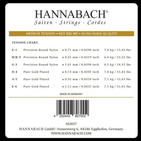 Struny pro Klasickou kytaru Serie 825 Medium tension Speciální pozlacení