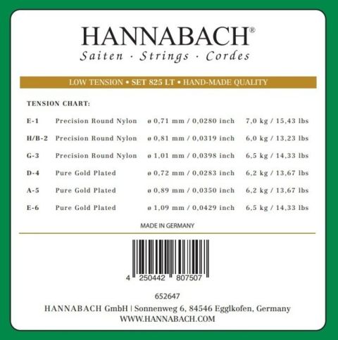 Struna pro klasickou kytaru série 825 Low tension Speciální pozlacení
