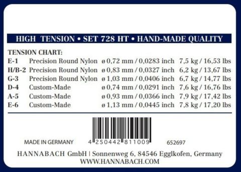Struny pro klasickou kytaru série 728 High tension Custom Made Struny pro klasickou kytaru série 728 High tension Custom Made