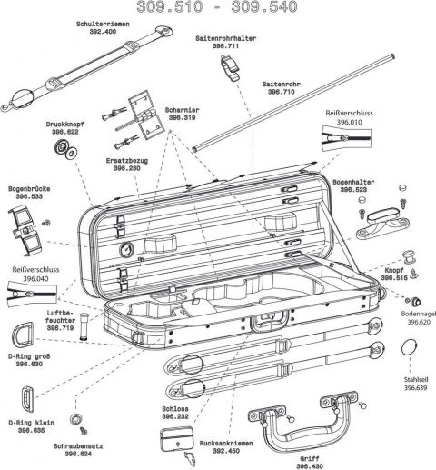 Náhradní díly - Tvarové pouzdro pro housle Liuteria Maestro
