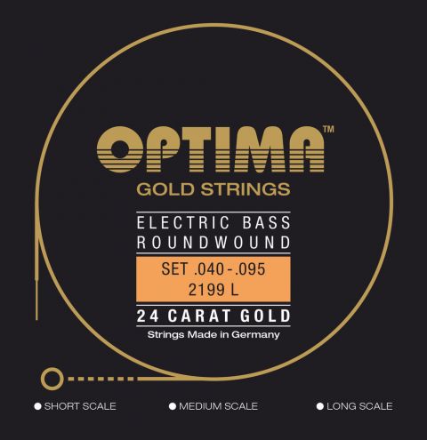 Optima struny pro E-bas Gold Strings Round Wound