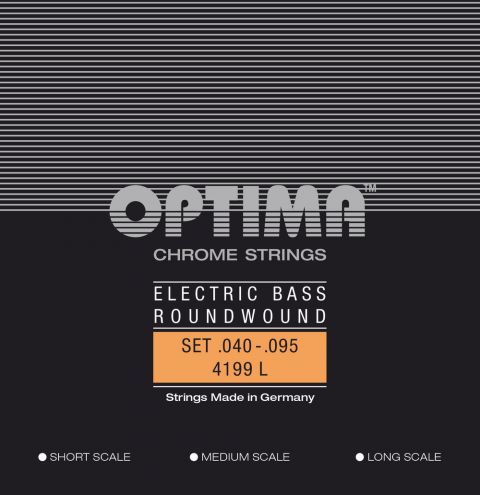 Optima struny pro E-bas Struny-chrom, ovinuté, long scale