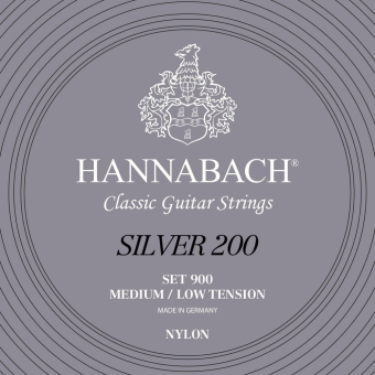 Hannabach Struny pro klasickou kytaru série 900 Medium/Low Tension Silver 200