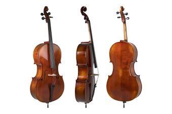 Cello Allegro-VC1 ANTIK 4/4 včetně Setup, pouzdra, bez smyčce a Larsen Aurora strun