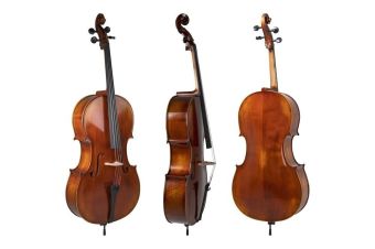 Cello Allegro-VC1 ANTIK 1/2 včetně Setup, pouzdra, karbonového smyčce a Larsen Aurora strun