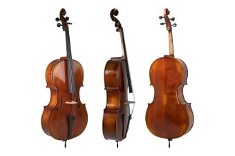 Cello Allegro-VC1 ANTIK 1/2 včetně Setup, pouzdra, Massaranduba smyčce, Larsen Aurora strun