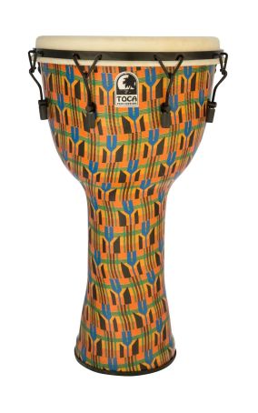 Djembe Freestyle Mechanically Tuned Kente Cloth SFDMX-14KB