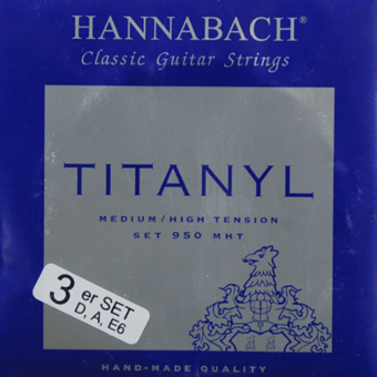 Hannabach Struny pro klasickou kytaru série 950 Medium/High Tension Titanyl