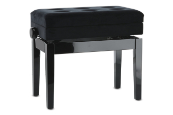 Piano stolička Deluxe Compartment černé, vysoký lesk JB2