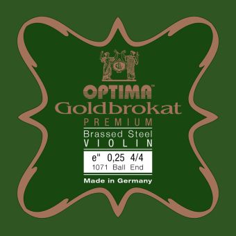 Optima struny pro housle Goldbrokat Premium - motaženo posazí E 0,25 K Lehké provedení