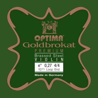 Optima struny pro housle Goldbrokat Premium - motaženo posazí E 0,27 S hart