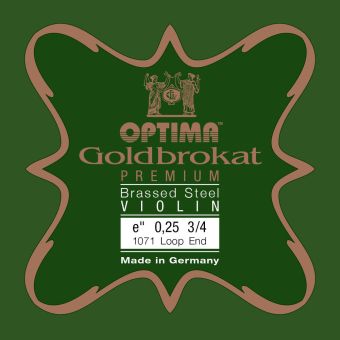 Struny pro housle Goldbrokat Premium - motaženo posazí E 0,25 S Lehké provedení