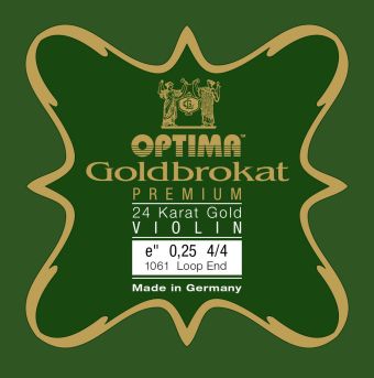 Optima struny pro housle Goldbrokat Premium 24 Karat Gold E 0,25 S Lehké provedení