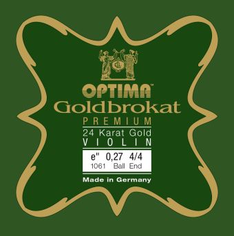 Optima struny pro housle Goldbrokat Premium 24 Karat Gold E 0,27 K hart