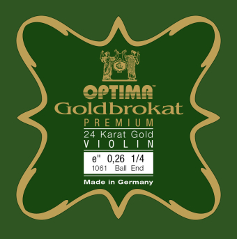 Struny pro housle Goldbrokat Premium 24 Karat Gold E 0,26 K medium