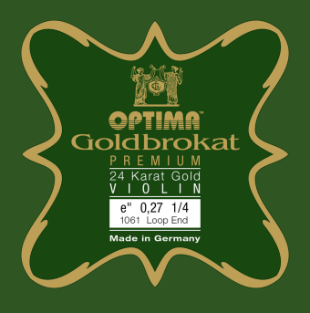 Struny pro housle Goldbrokat Premium 24 Karat Gold E 0,27 S hart
