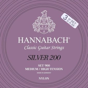 Hannabach Struny pro klasickou kytaru série 900 Medium / High Tension Silver 200