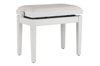 Piano stolička Deluxe Autolift Vinyl Bílá, matná Bílé sedadlo