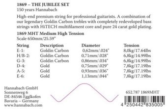 Struny pro Klasickou kytaru Serie 1869 Carbon/Gold MHT D4 Gold MHT 18694MHT