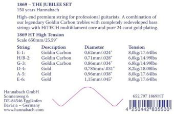 Struna pro klasickou kytaru série 1869 Carbon/Gold HT 3tá sada pro Bas 1869HT