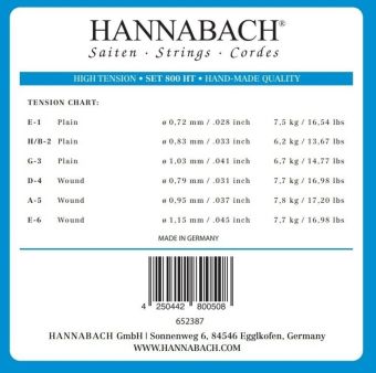 Struny pro Klasickou kytaru Serie 800 High tension Postříbřené Sada High 800HT