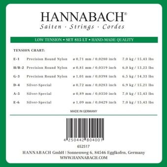 Struny pro klasickou kytaru série 815 Low tension Silver special 3-tá Diskant 8158LT