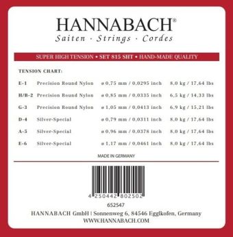 Struny pro klasickou kytaru série 815 Super High Tension Silver special 3-tá Diskant 8158SHT