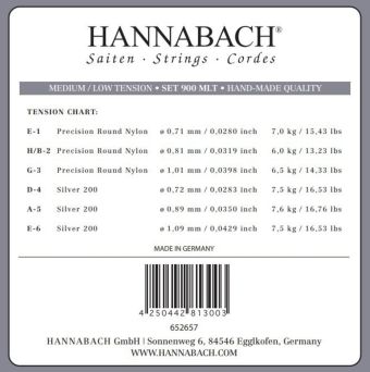 Struny pro klasickou kytaru série 900 Medium/Low Tension Silver 200 E6w 9006MLT