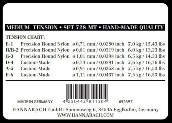 Struny pro klasickou kytaru série 728 Medium tension Custom Made 3x Diskant medium 7288MT