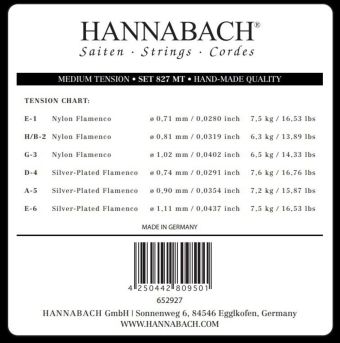 Struny pro klasickou kytaru série 827 Medium Tension Flamenco 3-tá Diskant 8278MT