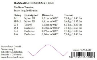 Struny pro klasickou kytaru série Exclusive Medium tension E1 EXCL1MT
