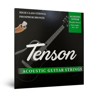 Struny pro Akustickou kytaru Struny pro akustickou kytaru - Tenson Phosphor Bronze .010-.047 Extra Light Sada+