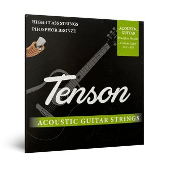 Struny pro Akustickou kytaru Struny pro akustickou kytaru - Tenson Phosphor Bronze .011-.052, Custom Light Sada+