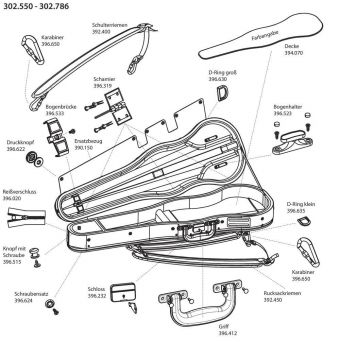 GEWA Made in Germany Náhradní díly -Tvarové pouzdro pro housle Strato Super Light Weight