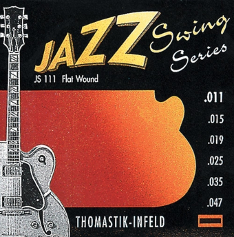 Thomastik struny E-kytaru Jazz Swing série Nickel Flat Wound Sada 011 Flatwound JS111