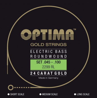 Optima struny pro E-bas Gold Strings Round Wound sada 4-strunné reg-light 2299L