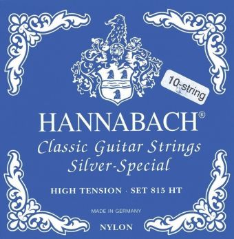 Hannabach Struny pro klasickou kytaru série 815 Pro 8/10 strunou kytaru/High Tension Silver special