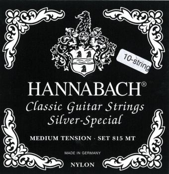 Hannabach Struny pro klasickou kytaru série 815 Pro 8/10 strunou kytaru/Medium Tension Silver special