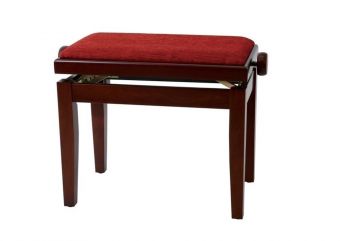 Piano stolička Deluxe Mahagon mat Bordeaux potah JB2