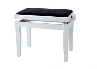 Piano stolička Deluxe Bílá, matná Černý sedák JB2