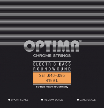 Optima Optima struny pro E-bas Struny-chrom, ovinuté, long scale